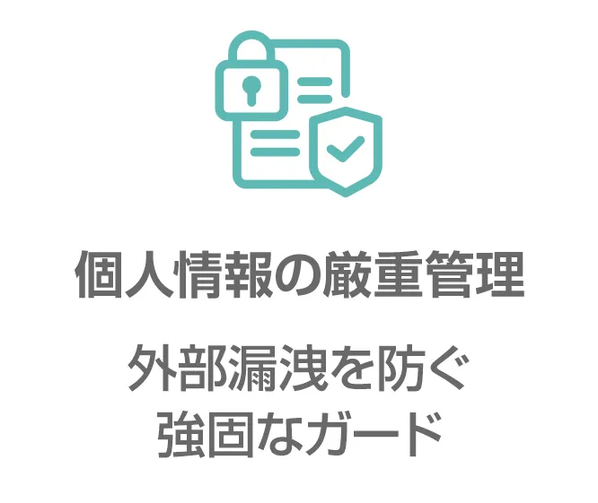 個人情報の厳重管理